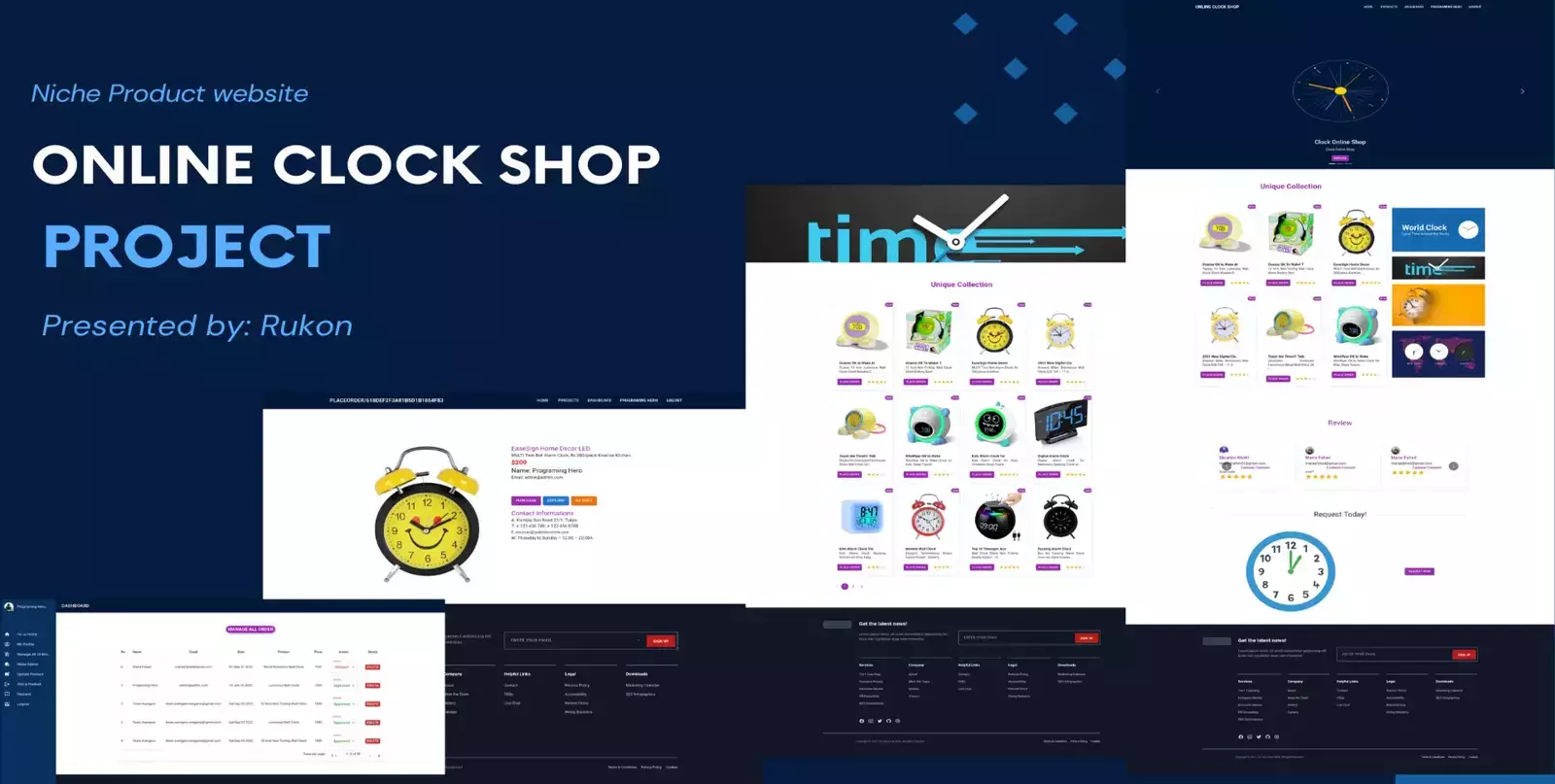 Niche Product website - Online Clock Shop